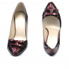 Elegantní dámské boty 1263 lak bordo+černá