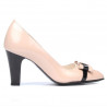 Elegantní dámské boty 1263 lakováno slonovinou + černá