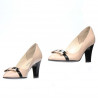 Elegantní dámské boty 1263 lakováno slonovinou + černá