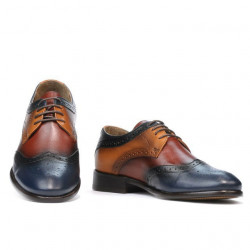 Pánské casual / elegantní boty 874 indigo+hnědá