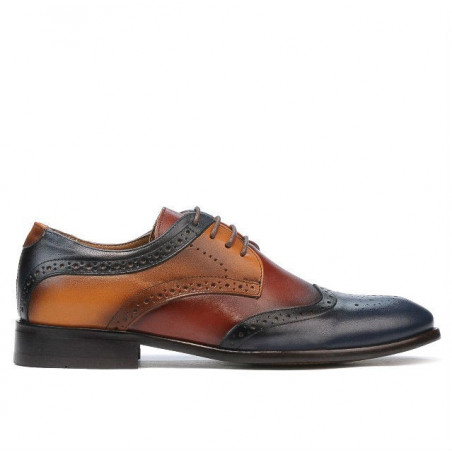 Pánské casual / elegantní boty 874 indigo+hnědá
