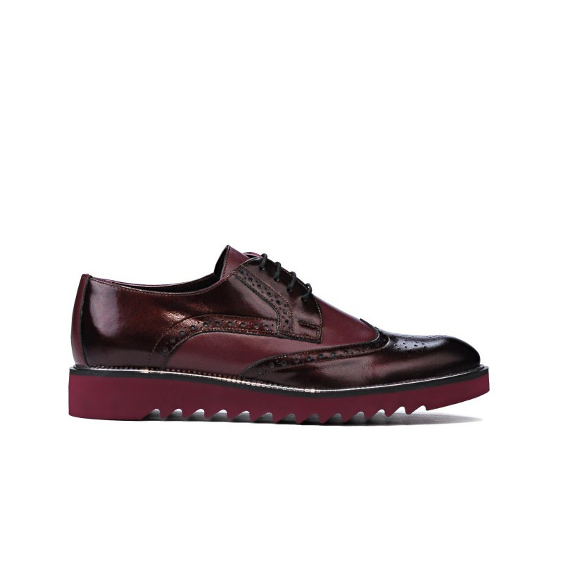 Pánské casual boty 831 lak bordo kombinace