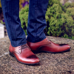 Elegantní pánské boty 828-1 a hnědé
