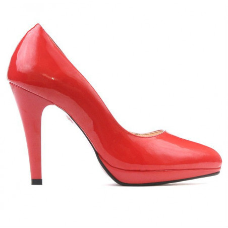 Elegantní dámské boty 1233 červený lak