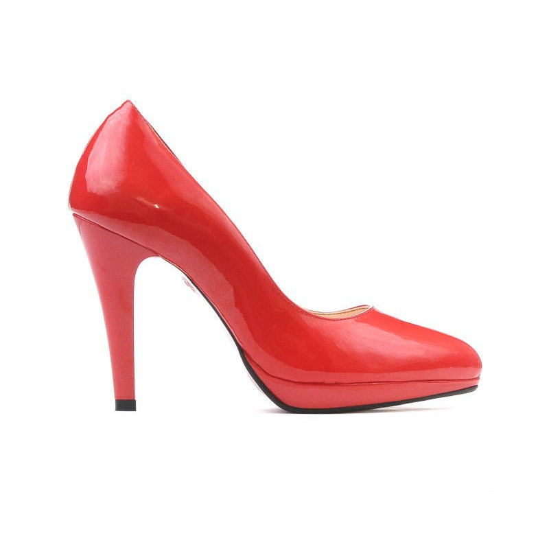Elegantní dámské boty 1233 červený lak
