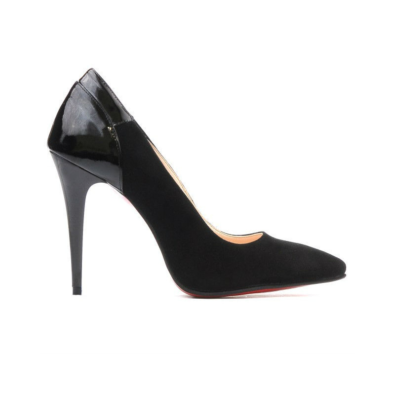 Elegantní dámské boty 1230 černá antilopa + černý lak