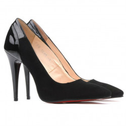 Elegantní dámské boty 1230 černá antilopa + černý lak
