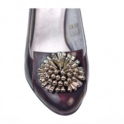 Elegantní dámské boty 1272 lak bordo