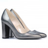 Elegantní dámské boty 1261 šedá metalická