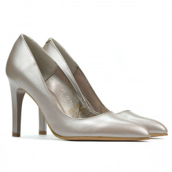Elegantní dámské boty 1276 perleťová cappuccino