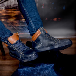 Pánské boty 4103 indigo + hnědá