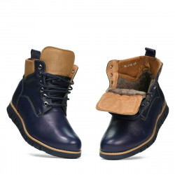 Pánské boty 4108 indigo+hnědá