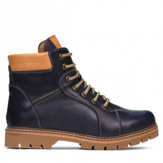 Dospělé boty 439-1 indigo+hnědá
