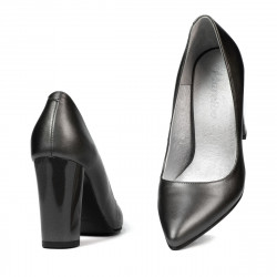 Elegantní dámské boty 1261 šedé perleťové