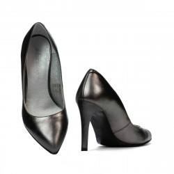 Elegantní dámské boty 1276 stříbrná perleťová