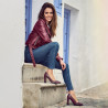 Elegantní dámské boty 1261 python bordo