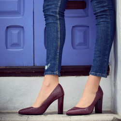 Elegantní dámské boty 1261 python bordo