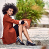 Elegantní dámské boty 1268 lakované indigo