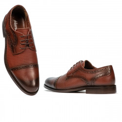 Elegantní pánské boty 880 kombinace koňaku