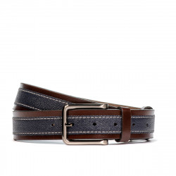 Pánský opasek 18b hnědý + bizon indigo