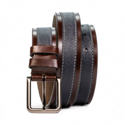 Pánský opasek 18b hnědý + bizon indigo
