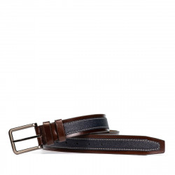 Pánský opasek 18b hnědý + bizon indigo
