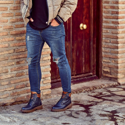Pánské boty 4119 indigo kombinované lifestyle