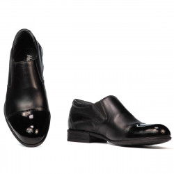 Elegantní pánské boty 765 černý lak kombinovaný