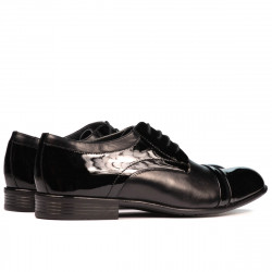 Elegantní pánské boty 763 černý lak kombinovaný