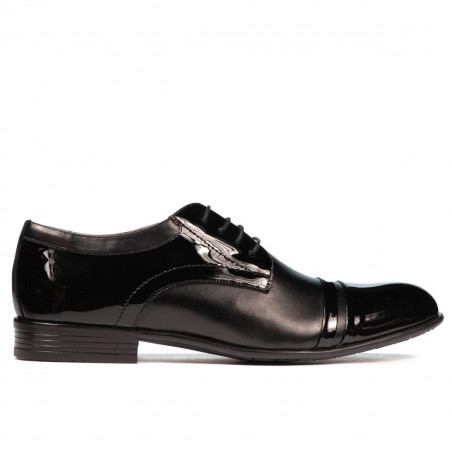Elegantní pánské boty 763 černý lak kombinovaný