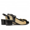 Dámské sandály 5013 černý lak+béžový