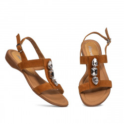 Dámské sandály 5073 velur camel