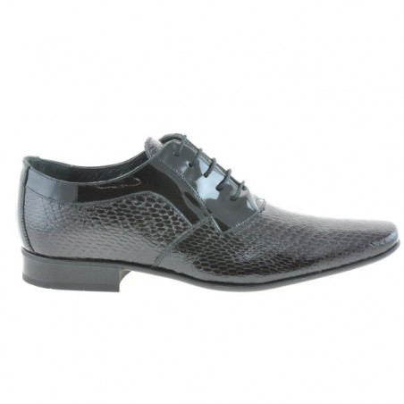 Elegantní pánské boty 798 croco lak černá