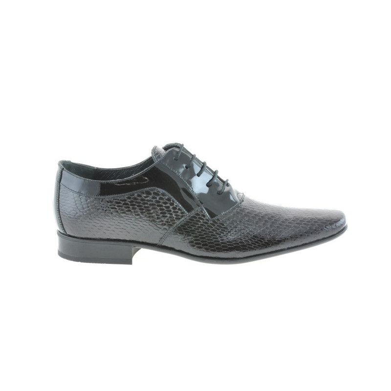 Elegantní pánské boty 798 croco lak černá