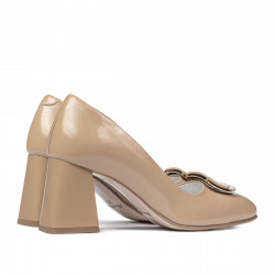 Elegantní dámské lakované boty 1291 béžové