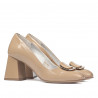 Elegantní dámské lakované boty 1291 béžové