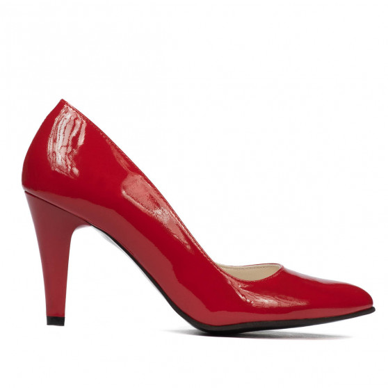 Elegantní dámské boty 1234 lakovaná červená