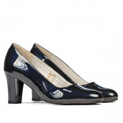 Elegantní dámské boty 1209 lakované indigo perleť