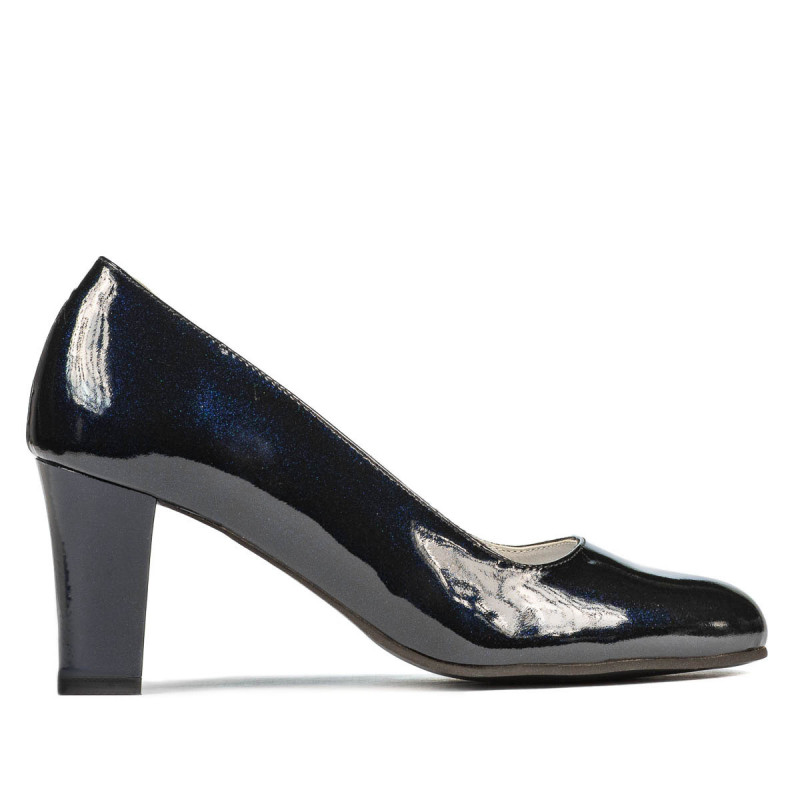 Elegantní dámské boty 1209 lakované indigo perleť