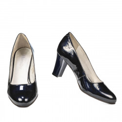 Elegantní dámské boty 1209 lakované indigo perleť