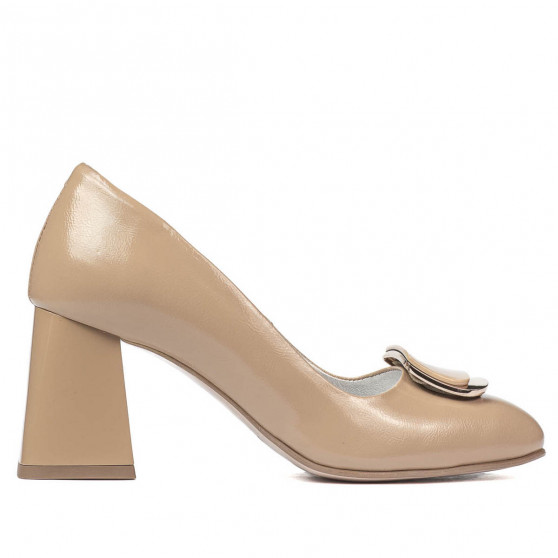 Elegantní dámské lakované boty 1291 béžové