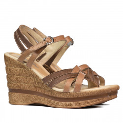 Dámské sandály 5086 camel kombinované
