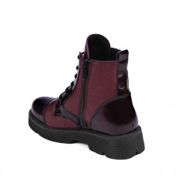 Dětské boty 3029 lakované bordo kombinované