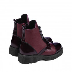 Dětské boty 3029 lakované bordo kombinované