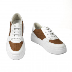 Dámské sportovní boty 6059 bílá+camel