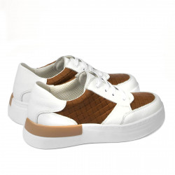 Dámské sportovní boty 6059 bílá+camel