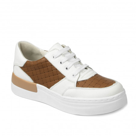 Dámské sportovní boty 6059 bílá+camel