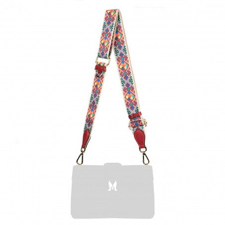 Multicolor + červený ramenní popruh (řemen) 102g
