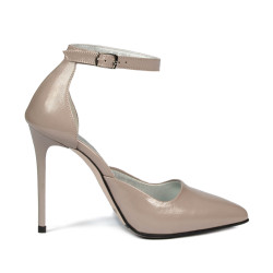 Elegantní dámské boty 1296 lak capuccino