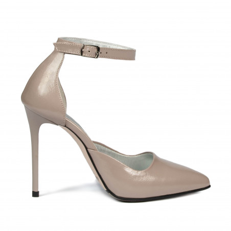 Elegantní dámské boty 1296 lak capuccino